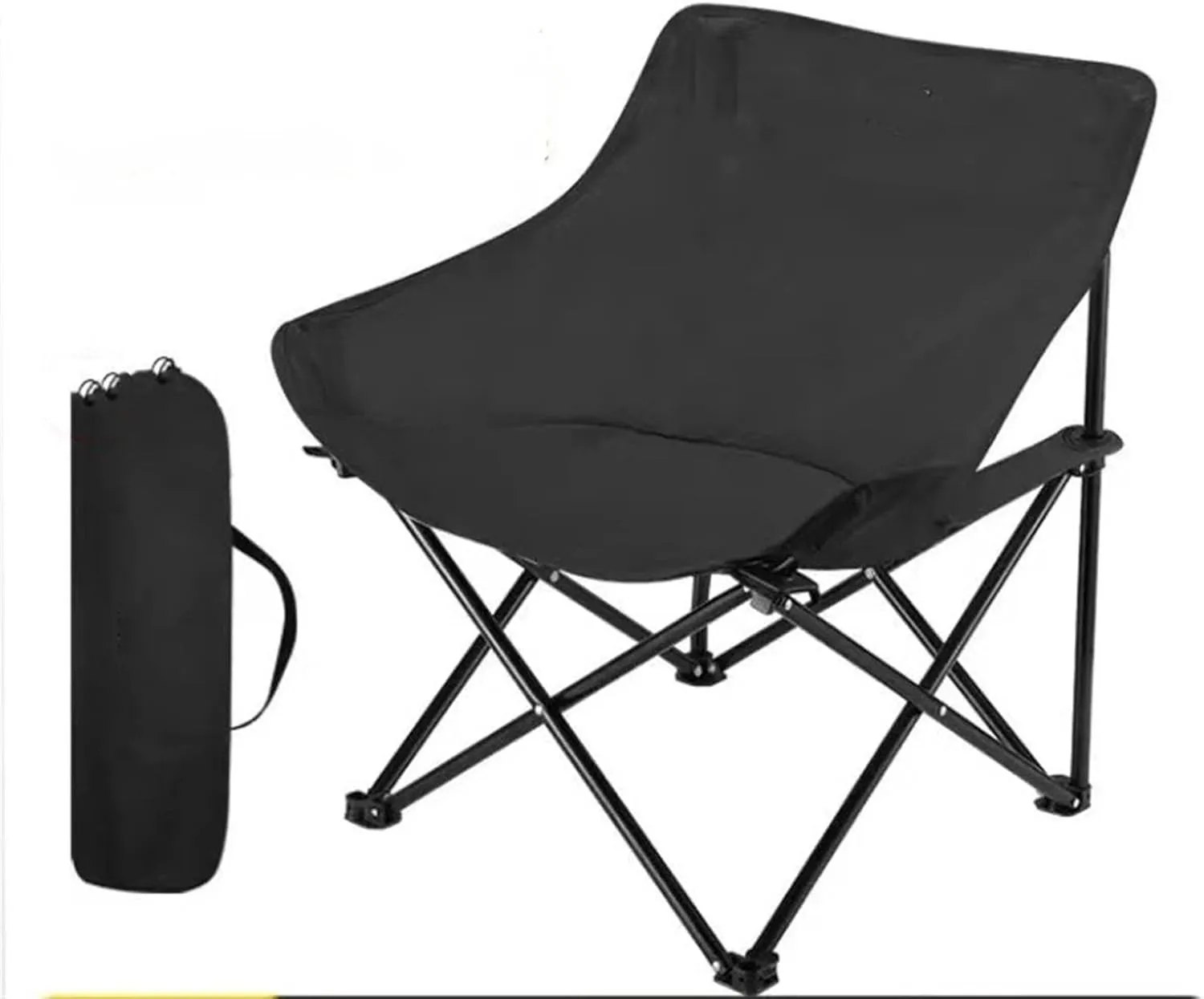 Camping Chairs-Folding Chairs for Outside, Directors Chairs Foldable,Foldable and Reclining Beach Chair,Lawn Chairs for Adults Heavy Duty,Lightweightutdoor Camp Chair for Adults(Black)