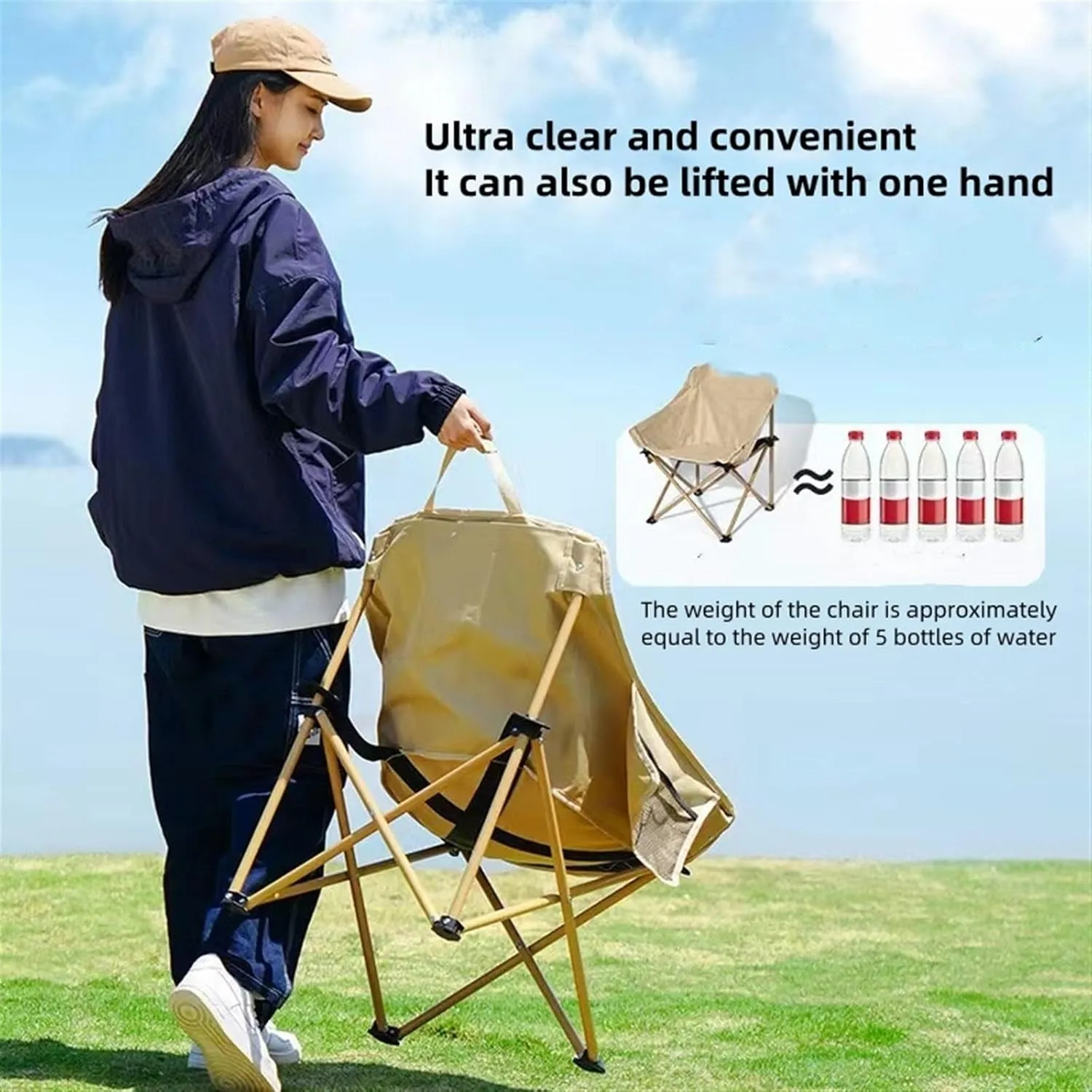 Camping Chairs-Folding Chairs for Outside, Directors Chairs Foldable,Foldable and Reclining Beach Chair,Lawn Chairs for Adults Heavy Duty,Lightweightutdoor Camp Chair for Adults(Green)