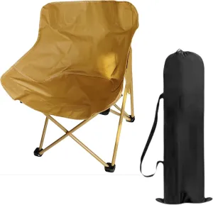 Camping Chairs, Lawn Chair, Folding Camping Chairs,Chairs for Outside, Beach Moon Camp Chairs, Suitable for Outdoors Fishing, Hiking, Backpacking, Picnic, Beach, Travel, Weight Bearing 400lbs (Khaki)