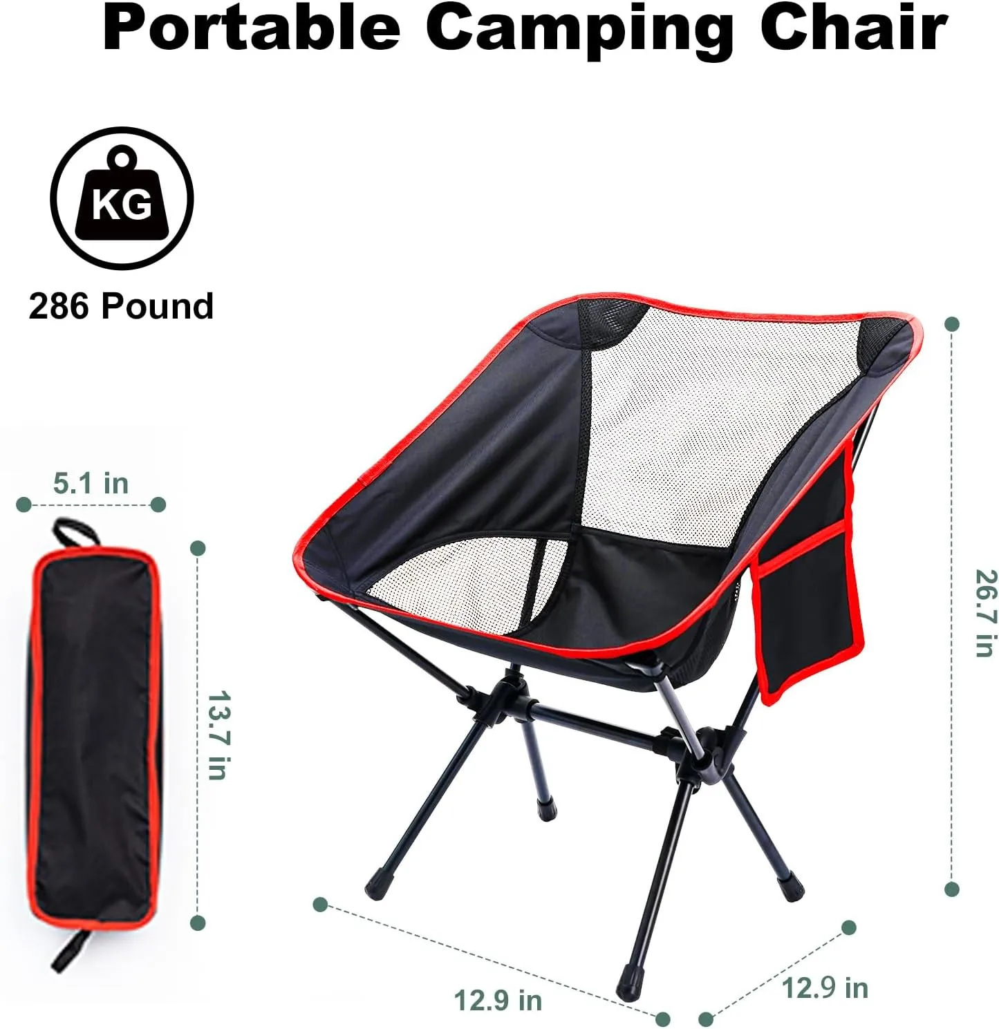Camping Chairs Portable, Foldable Chair Lightweight, Backpacking Chair for Adults, Folding Chairs for Outside Camp (Medium-2)
