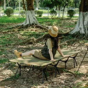 Camping Cot Portable Folding Bed Lightweight Collapsible Sleeping Ultralight  Alloy Outdoor Comfortable Adults Kids Travel Sit