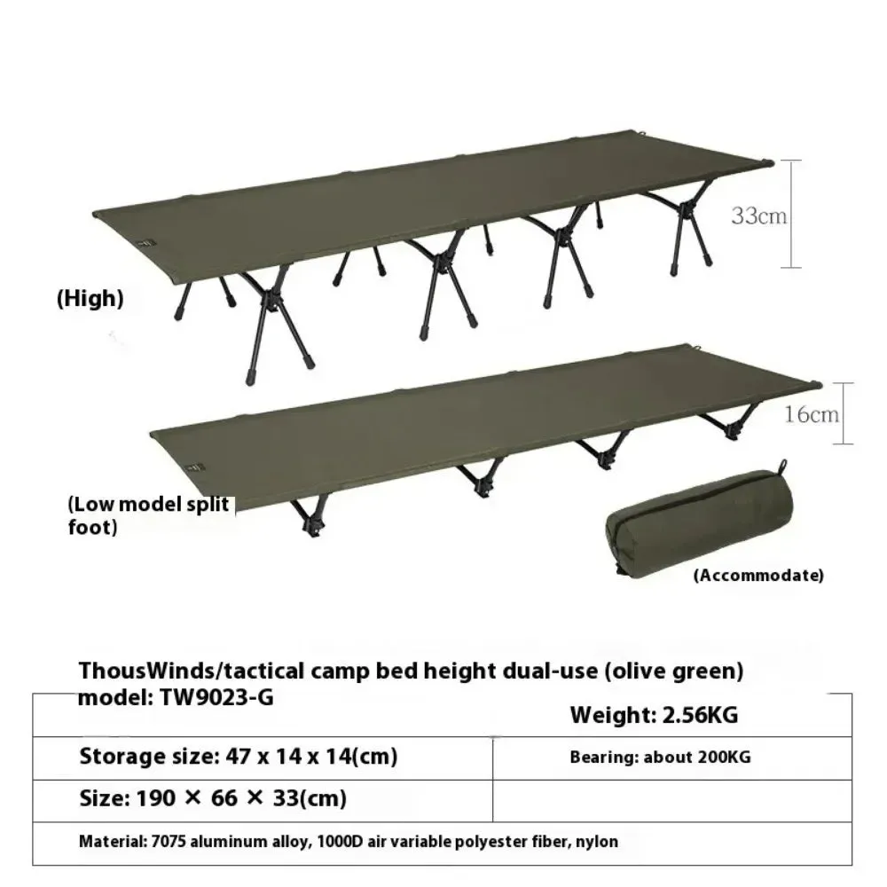 Camping Cot Portable Folding Bed Lightweight Collapsible Sleeping Ultralight  Alloy Outdoor Comfortable Adults Kids Travel Sit