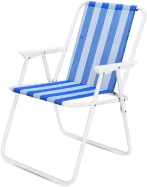 Camping Folding Chair High with Padded Armrests, Lightweight Steel Frame, Portable Reclining Outdoor Chair for Lawn, Garden, Patio