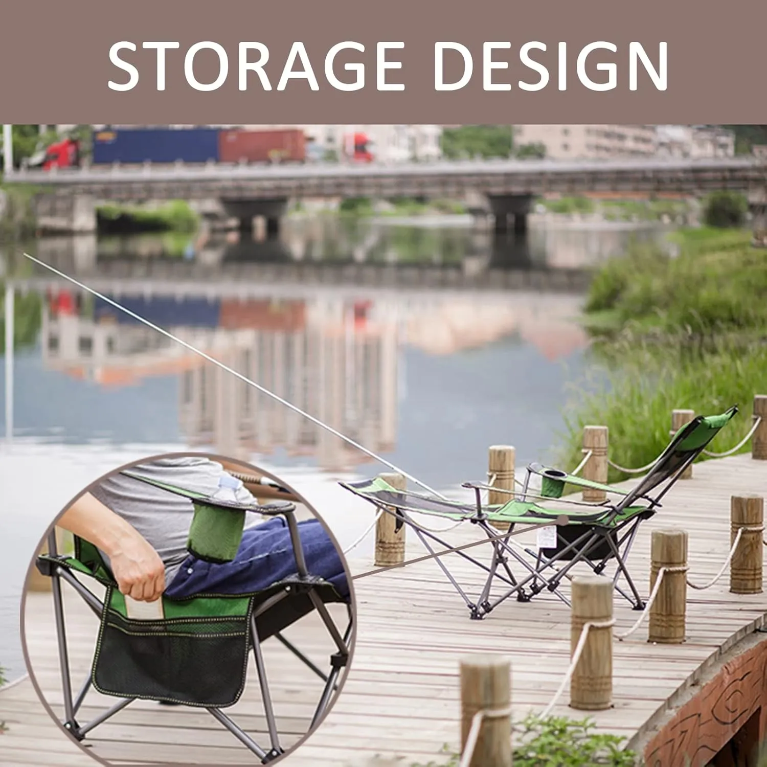Camping Folding Chair Oversized for Outdoor Heavy Duty Foldable Camp Chair Outside for Adults, with Cup Bag and Storage Bag,Green mesh