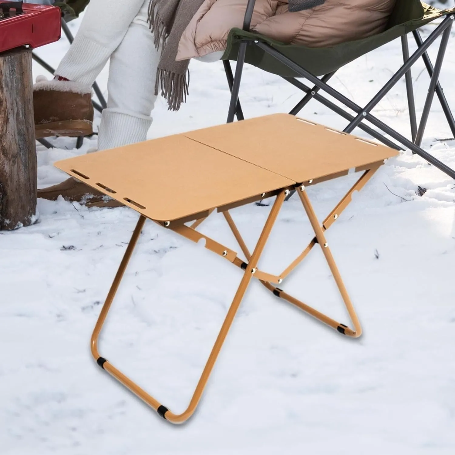 Camping Folding Table for 1-2 Persons Portable Fold up Camp Dining Table Picnic Table for Dining Outdoor Camping Hiking Party Foldable Camping Table Wilderness Camping Table Foldable Camping
