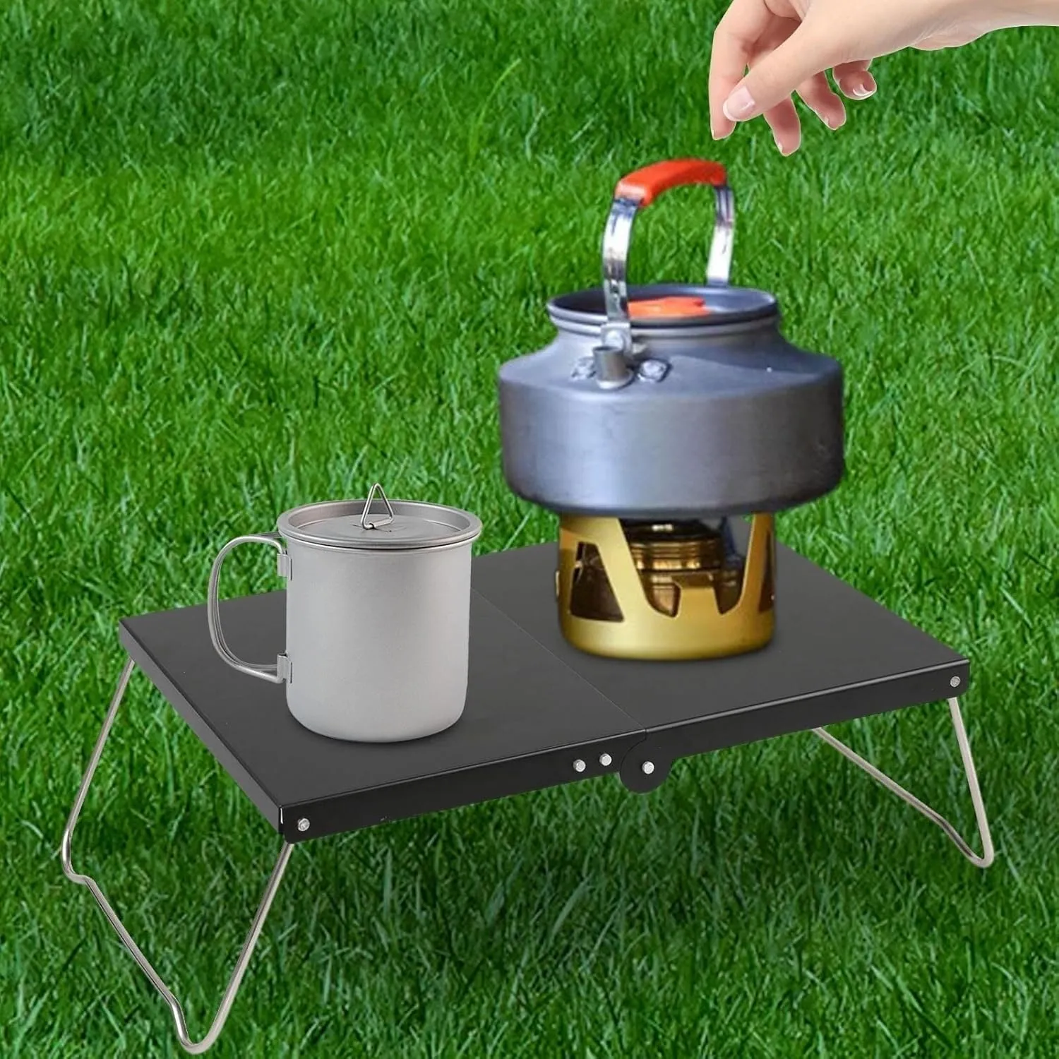 Camping Folding Table Portable Lightweight Easy Carrying Outdoor Furniture Camping Table for Picnic BBQ Outdoor camping table Foldable camping table Wilderness camping table Hiking camping ta