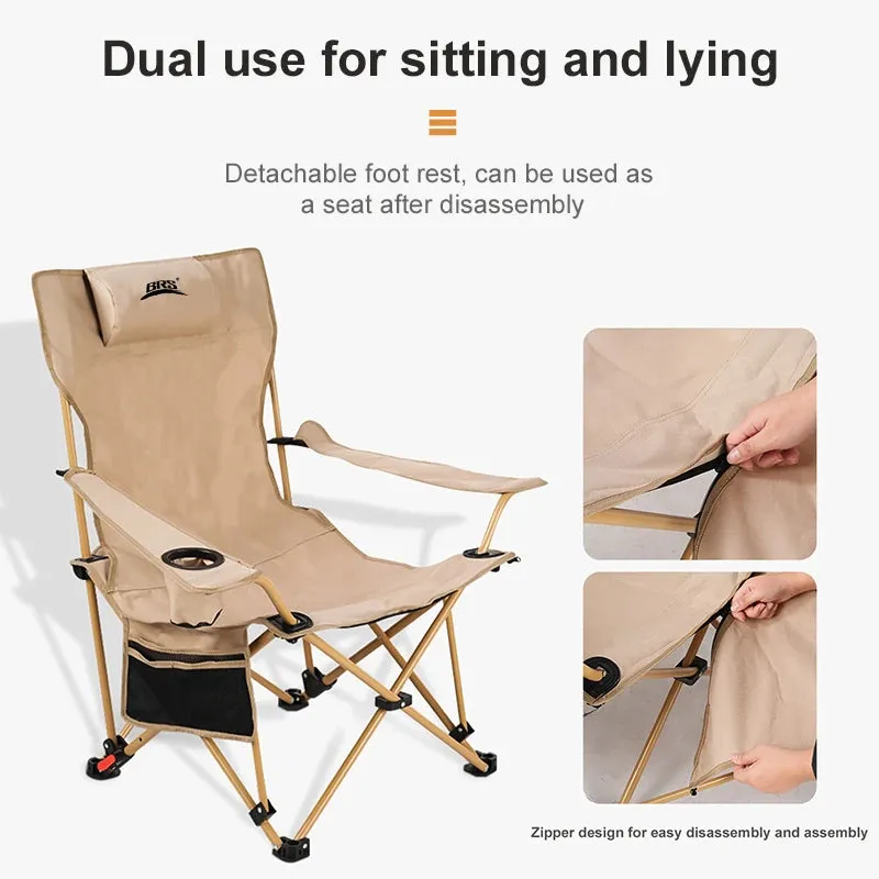 Camping Footrest Adjustable for Beach 2-in-1 Supportive team Camping BRS & Folding Lounge with Lightweight Free returns Reclining Chair Chair Backrest