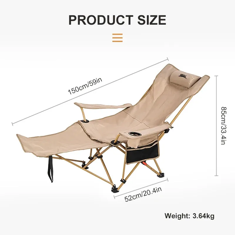Camping Footrest Adjustable for Beach 2-in-1 Supportive team Camping BRS & Folding Lounge with Lightweight Free returns Reclining Chair Chair Backrest