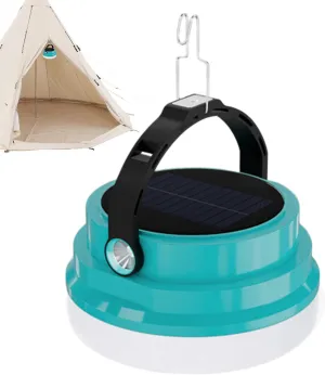 Camping Light Solar Camping Lantern Rechargeable Camping Light 4.92x2.95x4.92 Inches Solar and USB Rechargeable Waterproof Construction for Indoor Night Fishing Campsite Hiking