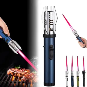 Camping Outdoor Windproof Straight Flame Lighter, 2025 New Windproof Straight Flame Lighter, Lightsaber Lighter Torch, Repertoire Windproof Straight Lighter, Flame Lighter for Campfire (blue)