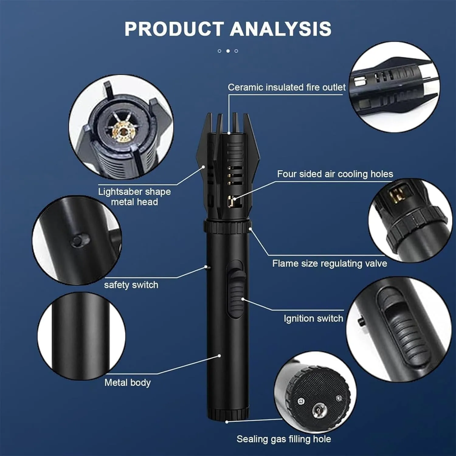Camping Outdoor Windproof Straight Flame Lighter, 2025 New Windproof Straight Flame Lighter, Lightsaber Lighter Torch, Repertoire Windproof Straight Lighter, Flame Lighter for Campfire (Sliver)
