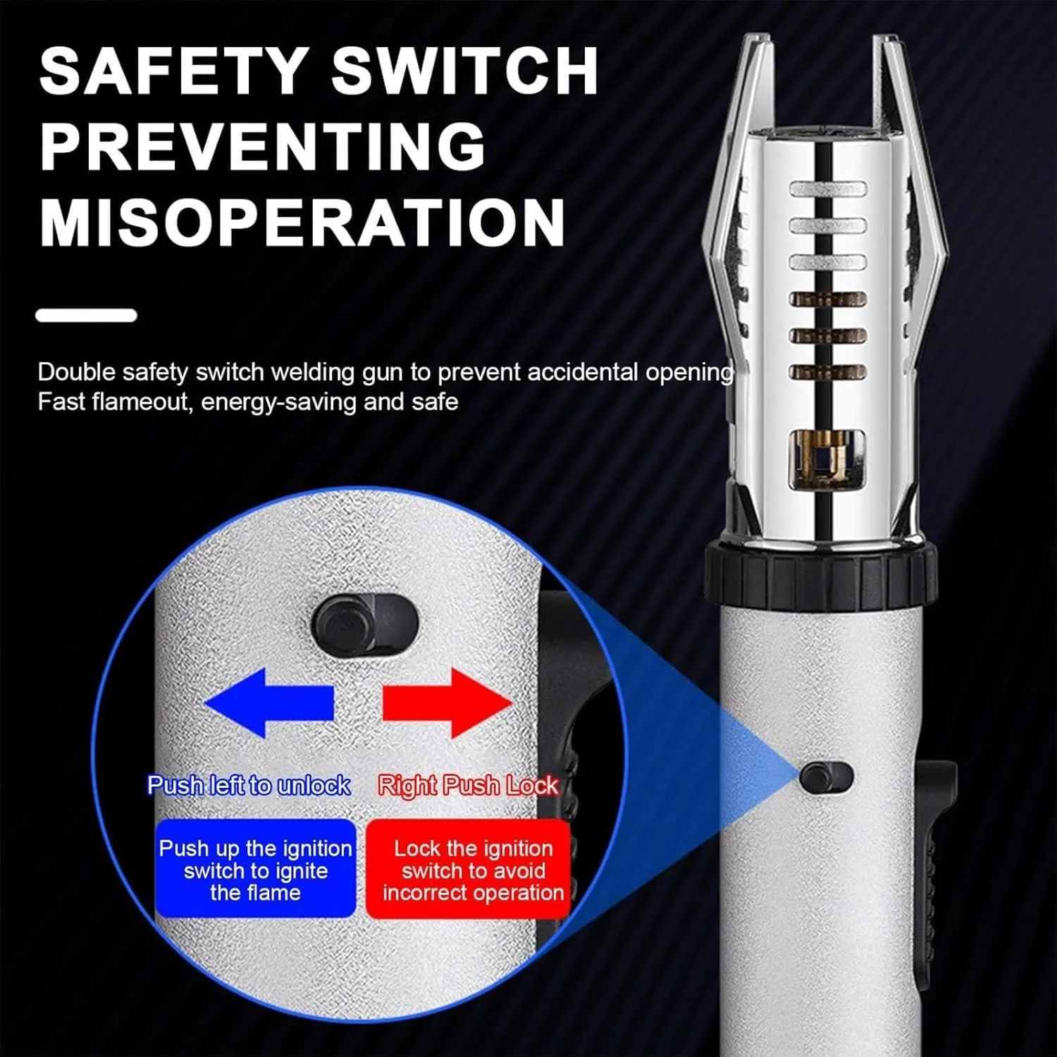 Camping Outdoor Windproof Straight Flame Lighter, Metal Gas Lighter, Torch Flame Lighter High-Temperature Spitfire Adjustable Flame Impact Lighter Inflatable for BBQ Kitchen Household(Color:Silver)
