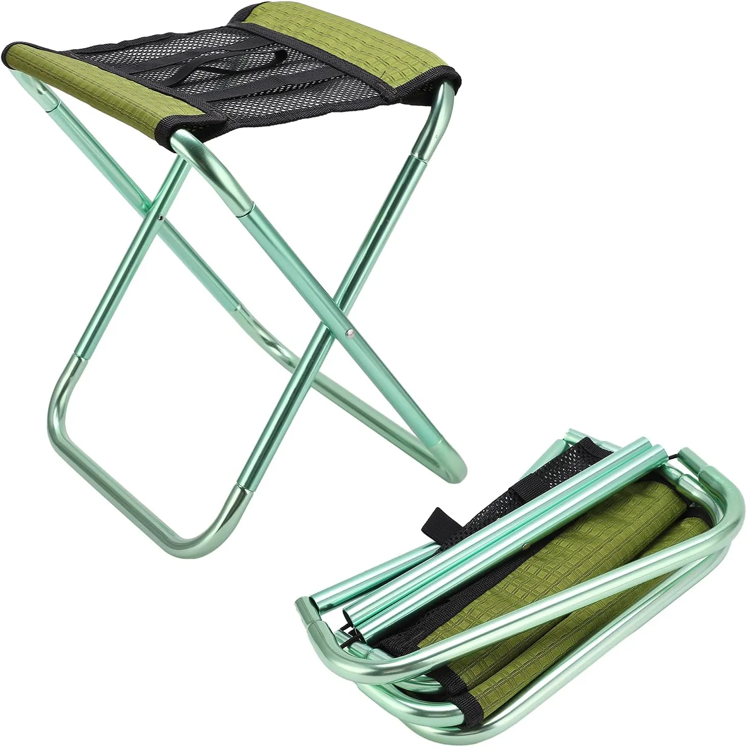 Camping Stool, Foldable Fishing Chair Flexible Lightweight Breathable Portable Stool with Carry Bag for Camping Hiking Gardening and Beach Camping Seat