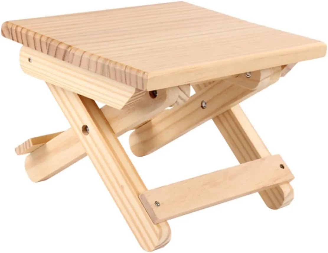 Camping Stool Portable Wooden Folding Compact Suitable for Indoor and Outdoor Use