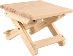 Camping Stool Portable Wooden Folding Compact Suitable for Indoor and Outdoor Use