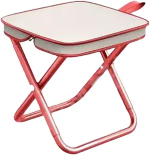 Camping Stool Seat Portable Chair Mini Folding Stool for Adults Carbon Steel Frame Foldable Small Chair for Patio Beach BBQ, Pink 28x23x30cm