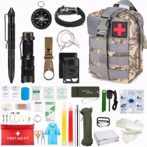 Camping Survival Kit: Outdoor Emergency Set with Survival Gear and Tools - Ideal for Camping, Hiking, and Earthquake Preparedness, 1.2KG