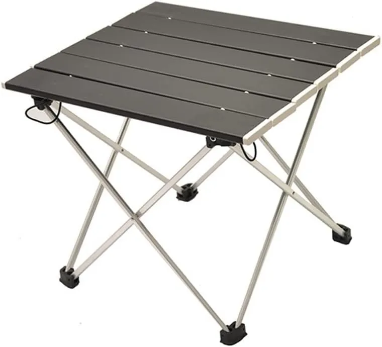camping table Aluminum Alloy Portable Folding Camping Table Outdoor Furniture Foldable Hiking Desk Traveling Outdoor Picnic Table S M L Foldable and lightweight camping table, Black S