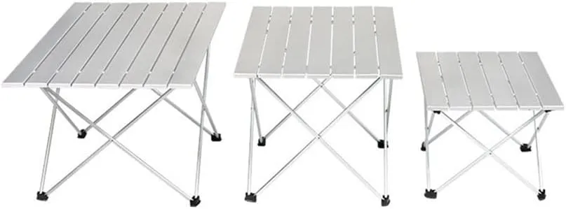 camping table Aluminum Alloy Portable Folding Camping Table Outdoor Furniture Foldable Hiking Desk Traveling Outdoor Picnic Table S M L Foldable and lightweight camping table, Black S