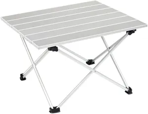Camping Table Aluminum Alloy Portable Folding Camping Table Outdoor Furniture Foldable Hiking Desk Traveling Outdoor Picnic Table S M L Foldable and Lightweight Camping Table, Silver M