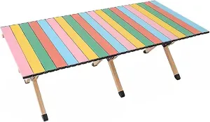 Camping Table, Aluminum Camping Table, Portable Folding Table, Outdoor Portable Picnic Table, for Outdoor, Picnic, Beach, Hiking (Size : B)