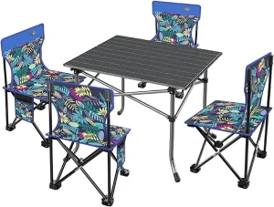 Camping Table Chairs 5-Piece Outdoor Folding Table Set, Ultra-Light Aluminum Camping Picnic Table, The Tote Bag is Easy to Carry and Store (Color : Package 2)