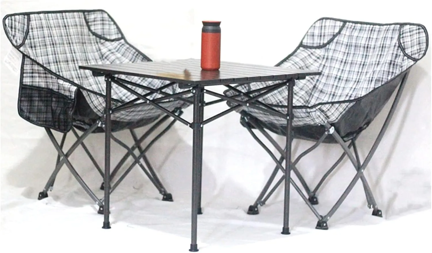 Camping Table Chairs Aluminum Alloy and Chair Set, The Roll-up Desktop is Convenient to Carry and Store, Multifunctional Camping Picnic Table