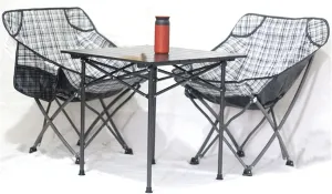 Camping Table Chairs Aluminum Alloy and Chair Set, The Roll-up Desktop is Convenient to Carry and Store, Multifunctional Camping Picnic Table