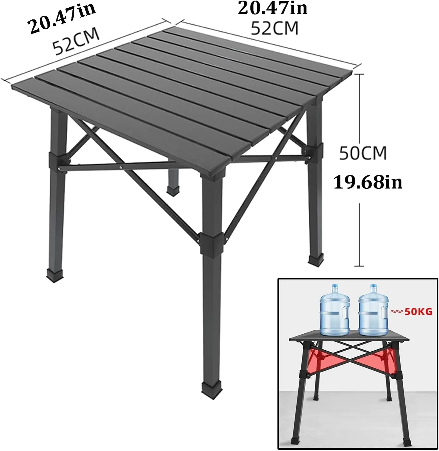 Camping Table Chairs Portable Folding Table and Chair Set, Aluminum Outdoor Picnic Table, Suitable for Courtyard Barbecue Travel (Color : Brown)