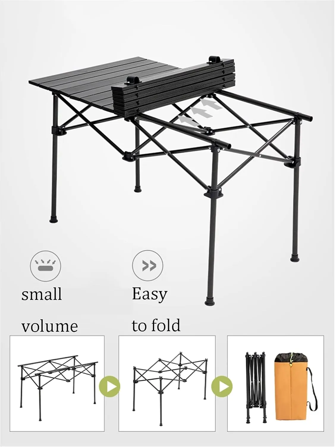 Camping Table Chairs Portable Outdoor Folding Table and Chair Set, Aluminum Camping Table with Storage Bag, Space Saving and Easy to Carry 51x51x53cm (Color : Style2)
