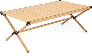 Camping Table, Fold up Lightweight Camping Table, Portable Roll up Aluminum Table with Carry Bag for Picnic, Cooking, Camping, Beach, Festival (Gray : C)