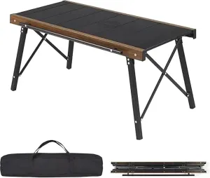 Camping Table Folding Camping Table, Portable Outdoor Cook System, Ultralight Aluminum Camp Table with Carry Bag for Car Camping Picn Beach Picnic