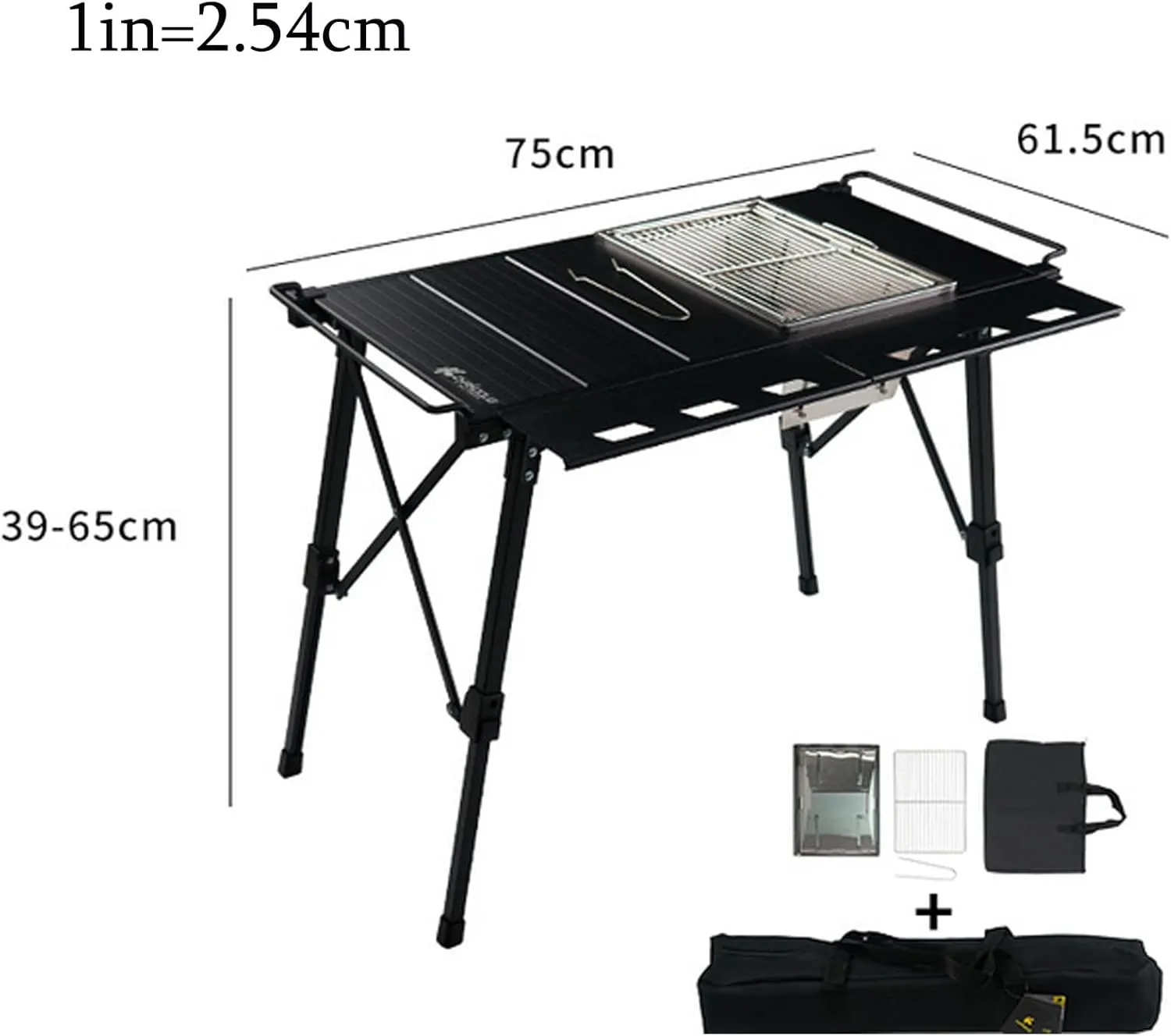 Camping Table Lightweight Foldable, Aluminum Roll-up Table with Easy Carrying Bag, for Outdoor Camping, Hiking