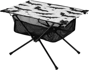 Camping Table Lightweight Portable Folding Table with Mesh Storage Net Bat Star Moon Ideal for Camping Hiking Beach Picnic Travel Backyard