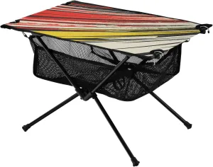 Camping Table Lightweight Portable Folding Table with Mesh Storage Net Colour Stripes Yellow Ideal for Camping Hiking Beach Picnic Travel Backyard