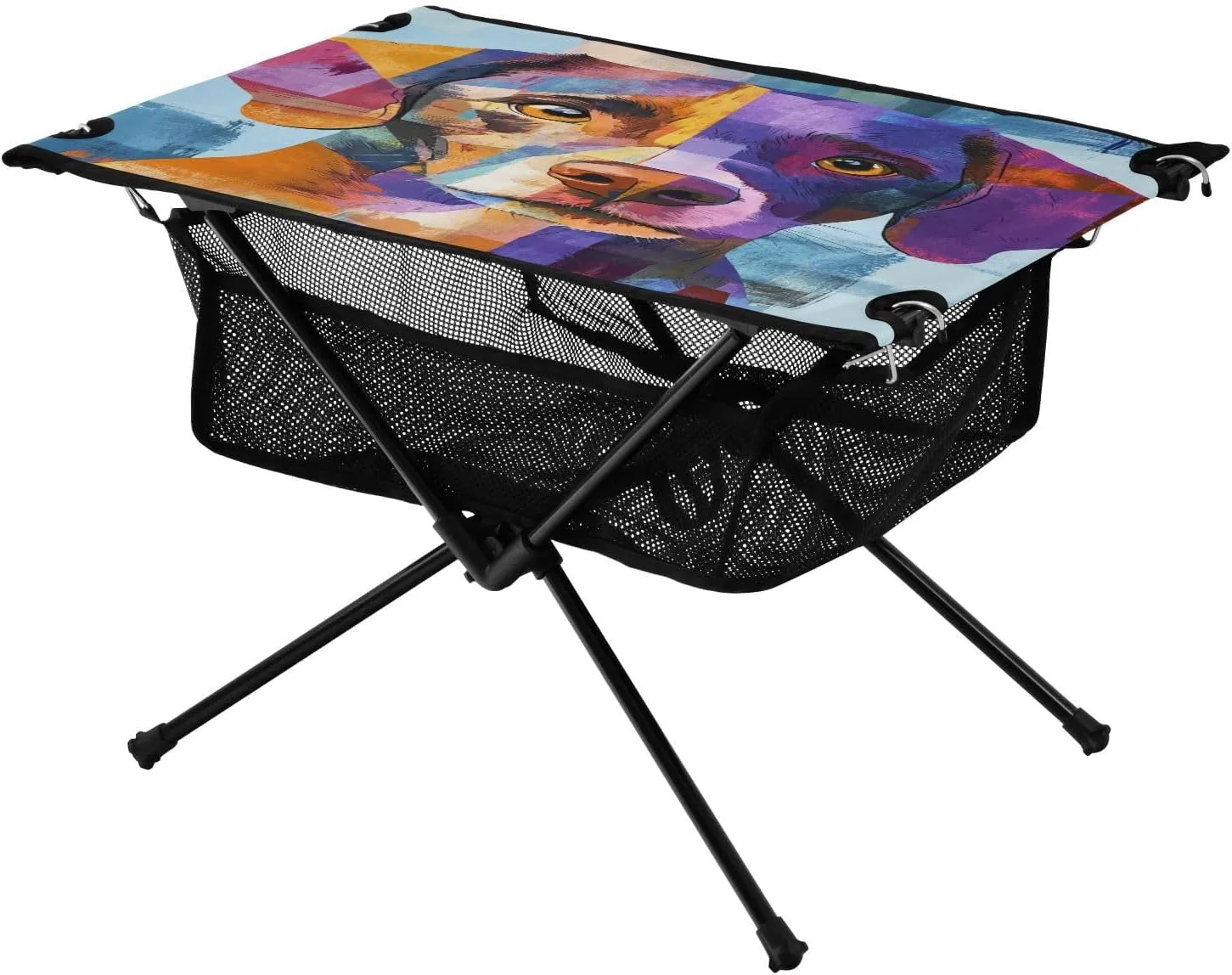 Camping Table Lightweight Portable Folding Table with Mesh Storage Net Dog Ideal for Camping Hiking Beach Picnic Travel Backyard