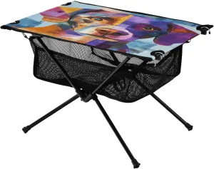 Camping Table Lightweight Portable Folding Table with Mesh Storage Net Dog Ideal for Camping Hiking Beach Picnic Travel Backyard