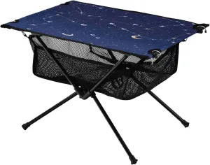 Camping Table Lightweight Portable Folding Table with Mesh Storage Net Love Star Moon Ideal for Camping Hiking Beach Picnic Travel Backyard