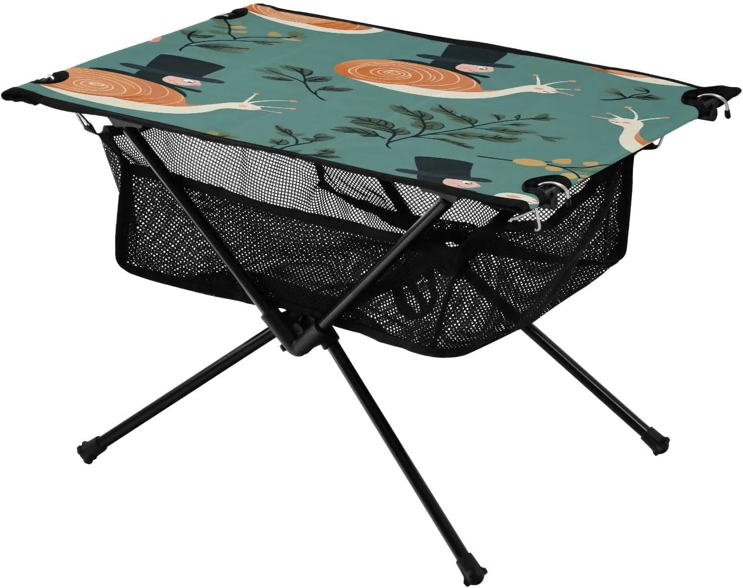 Camping Table Lightweight Portable Folding Table with Mesh Storage Net Mushroom Snail Ideal for Camping Hiking Beach Picnic Travel Backyard