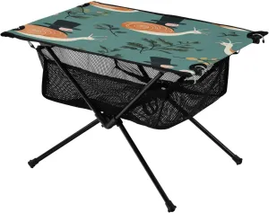 Camping Table Lightweight Portable Folding Table with Mesh Storage Net Mushroom Snail Ideal for Camping Hiking Beach Picnic Travel Backyard