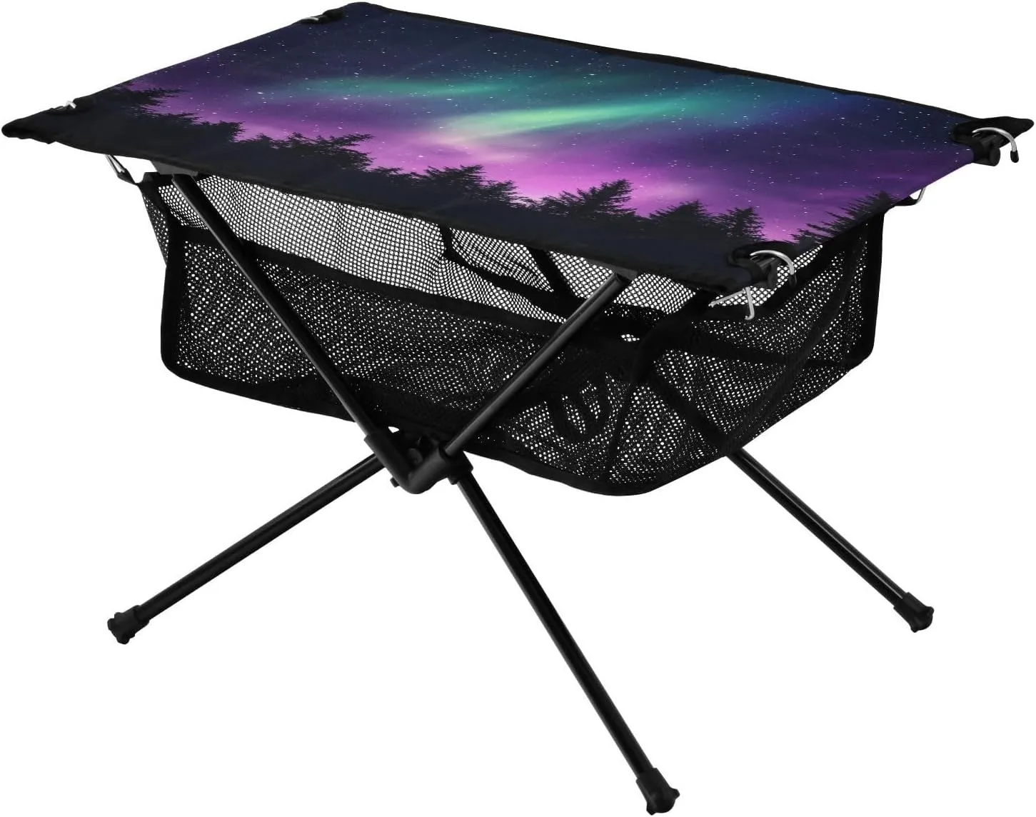 Camping Table Lightweight Portable Folding Table with Mesh Storage Net Purple Starry Sky Galaxy Ideal for Camping Hiking Beach Picnic Travel Backyard