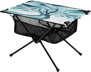 Camping Table Lightweight Portable Folding Table with Mesh Storage Net Tree Green Ideal for Camping Hiking Beach Picnic Travel Backyard