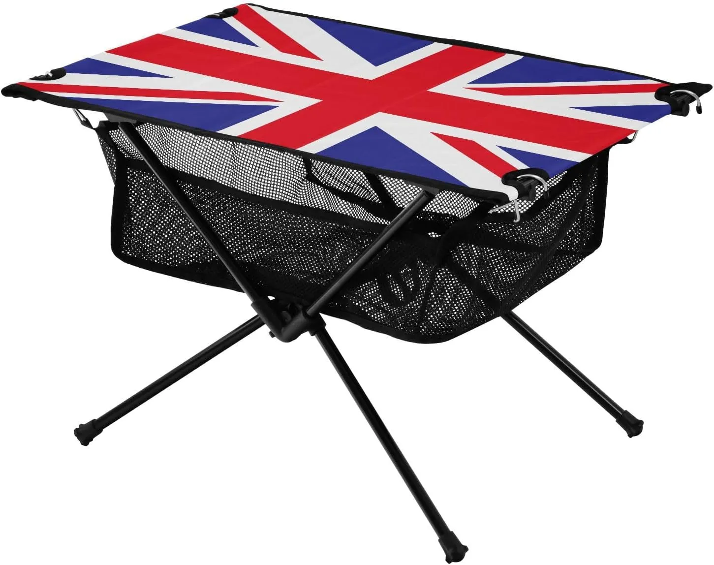 Camping Table Lightweight Portable Folding Table with Mesh Storage Net UK British Flag Ideal for Camping Hiking Beach Picnic Travel Backyard