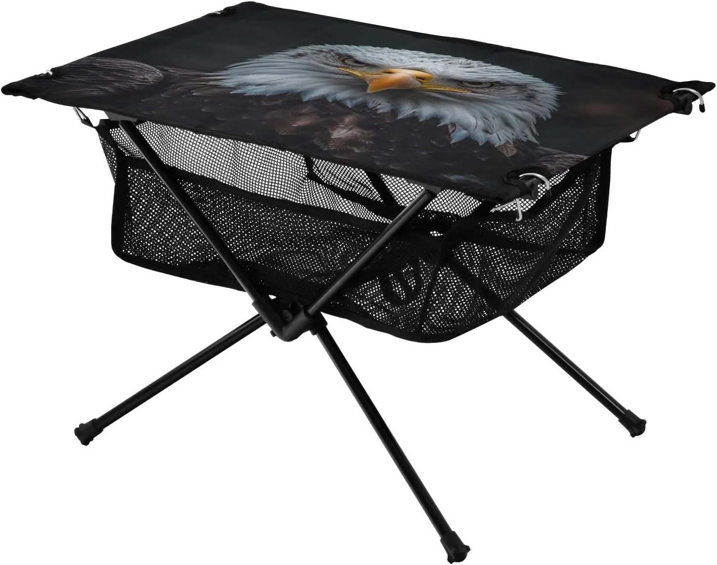 Camping Table Lightweight Portable Folding Table with Mesh Storage Net Vulture Eye Animal Ideal for Camping Hiking Beach Picnic Travel Backyard