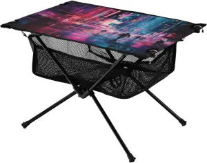 Camping Table Lightweight Portable Folding Table with Mesh Storage Net Walking in The Rain Ideal for Camping Hiking Beach Picnic Travel Backyard