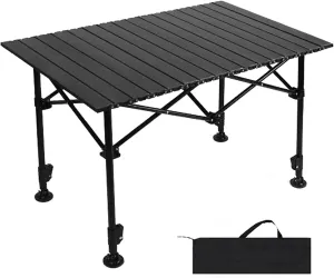 Camping Tables Aluminum Camping Table Height Adjustable for Outdoor Folding Picnic Table Lightweight Portable for Camp Beach Backyards BBQ Party
