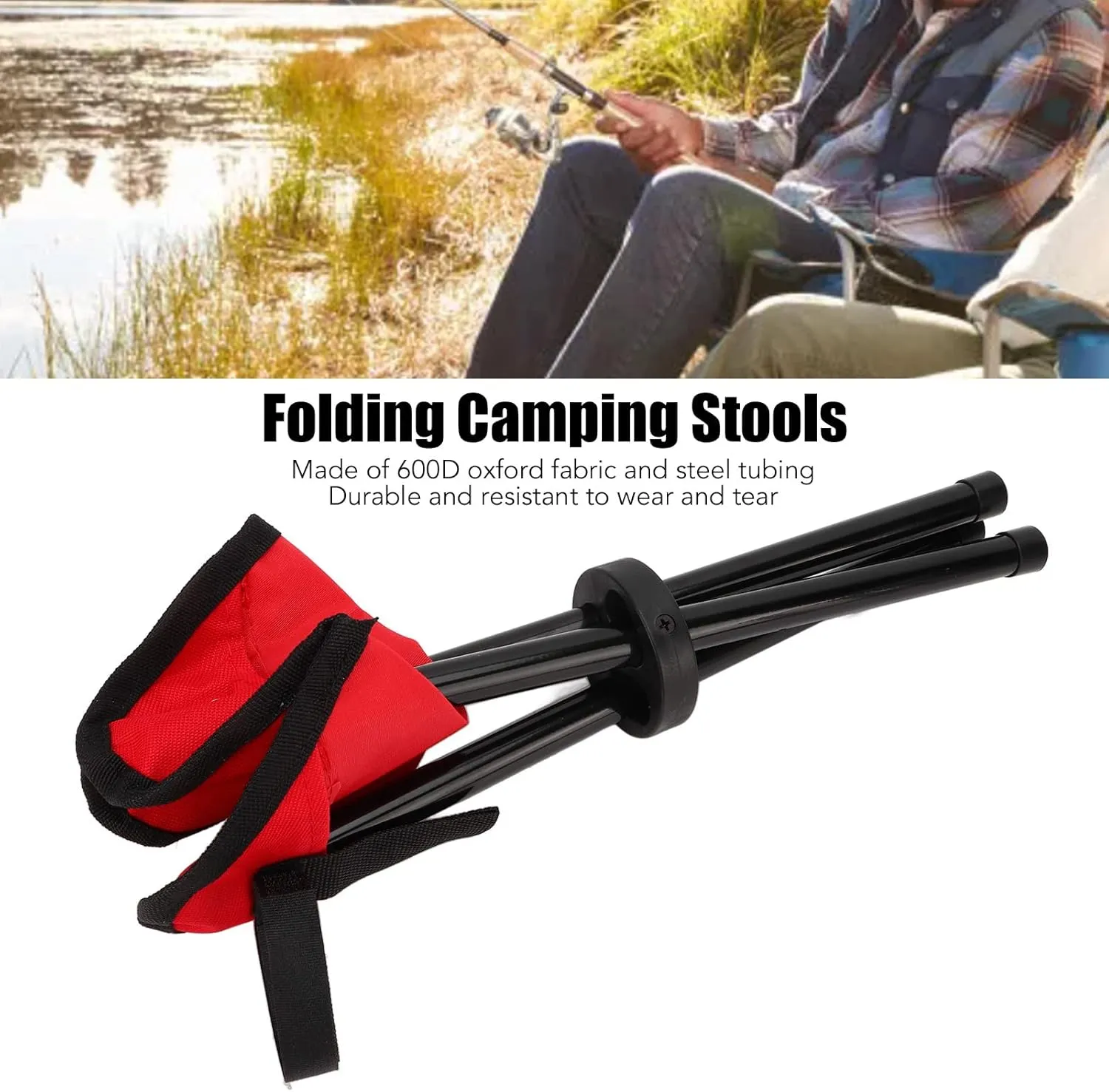 Camping Tripod Stool, Portable Foldable Lightweight Camping Tripod Seat for Hiking Hunting Walking Fishing Travel
