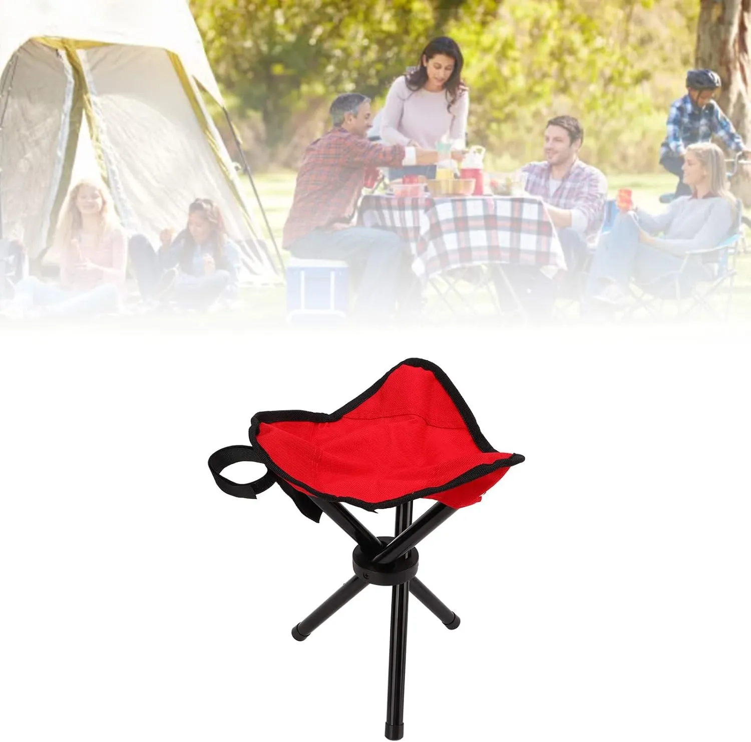 Camping Tripod Stool, Portable Foldable Lightweight Camping Tripod Seat for Hiking Hunting Walking Fishing Travel