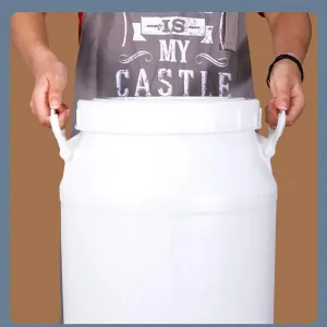 Camping Water Carrier Portable Thicken Food Grade Water Carrier With Handle Double Covers For Pet Food Storage Drum, Emergency Water Container For Gasoline Water Storage Camping (Size:25 L-6.6 Gallon)