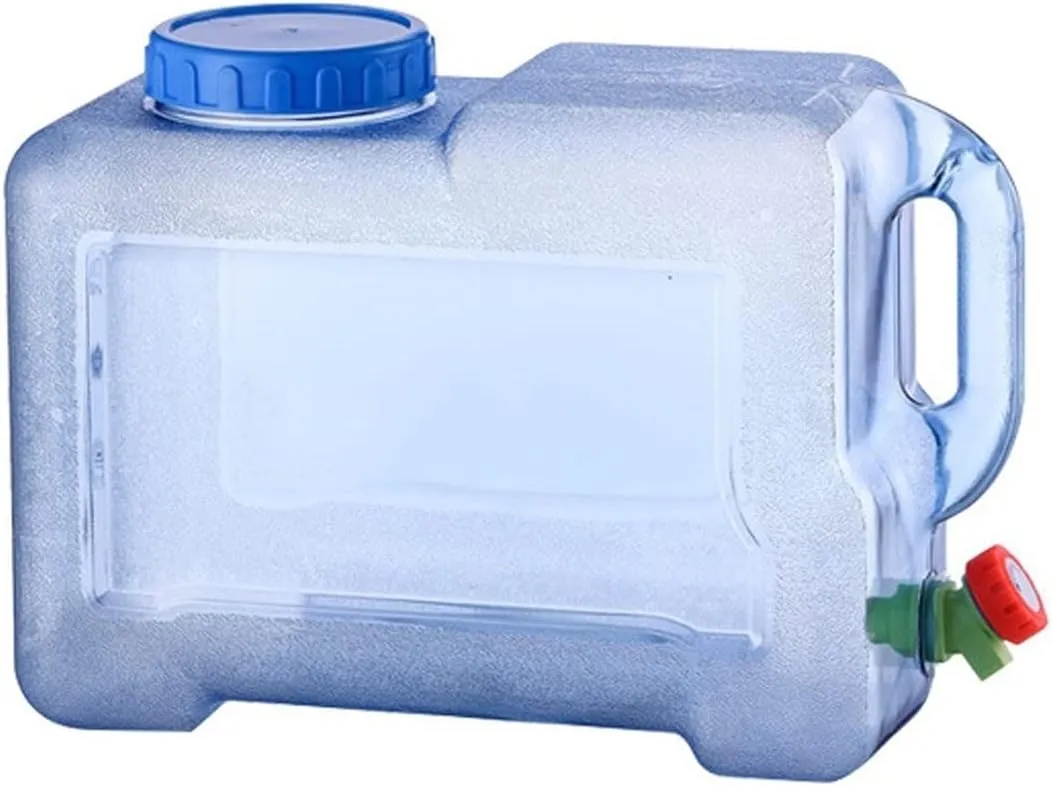 Camping Water Container, Portable Camping Water Container with Spigot - Outdoor Bucket & Camping Water Jug with Spout Water Jug Dispenser - Camping Essentials (Gray : Blue, Size : 12L)